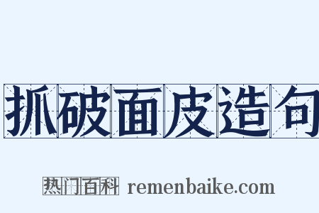 抓破面皮造句是什么意思的图片